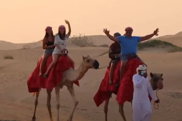 Evening entertainment and lights at the desert safari camp